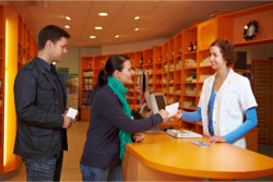 customers in pharmacy
