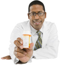 Pharmacist holding a medicine